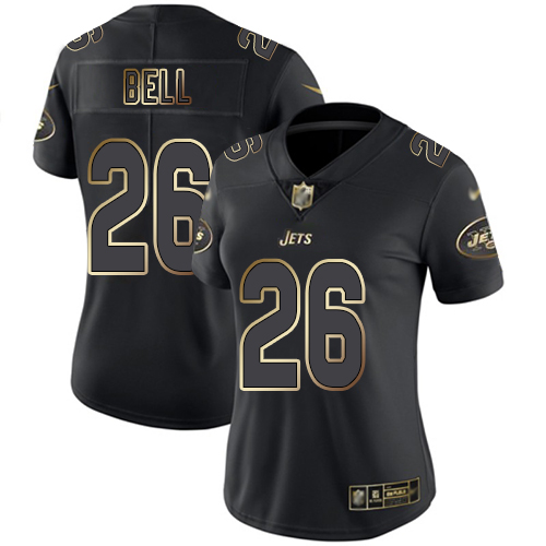 New York Jets Limited Black Gold Women LeVeon Bell Jersey NFL Football #26 Vapor Untouchable->women nfl jersey->Women Jersey